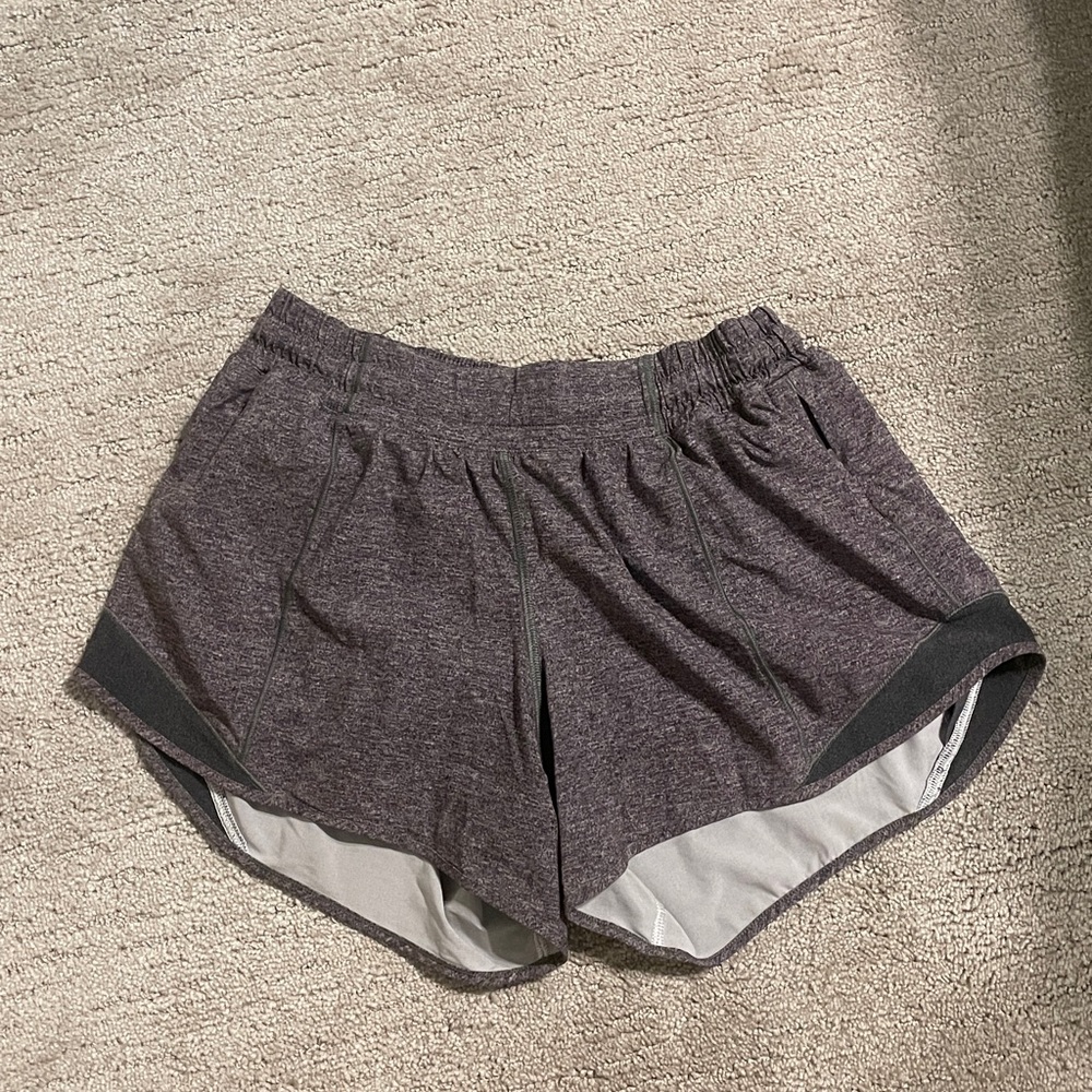 Lululemon Hotty Hot Short II *Long 4" Heather Lux Multi Black Grey